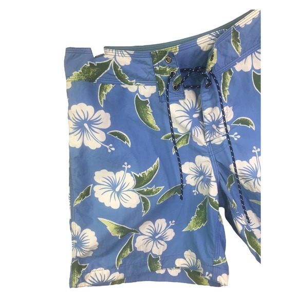 Patagonia Women Board Short Swim trunks Blue White Green Floral Drawstring 5 / S - Picture 5 of 13